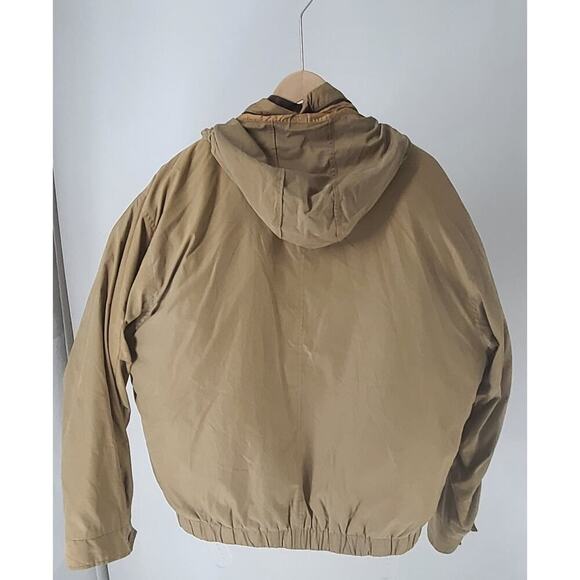 London Fog mens brown rain quilted removable liner jacket Sz Large Long Gorpcore - Picture 2 of 11